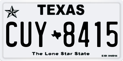 TX license plate CUY8415