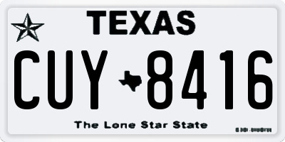 TX license plate CUY8416