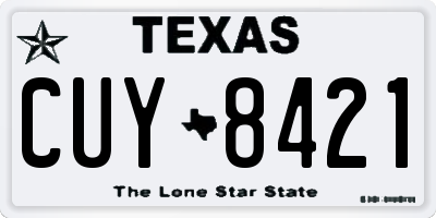 TX license plate CUY8421