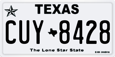 TX license plate CUY8428