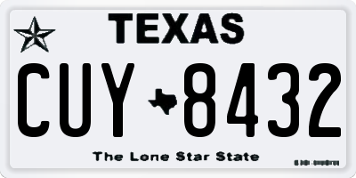 TX license plate CUY8432