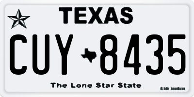 TX license plate CUY8435