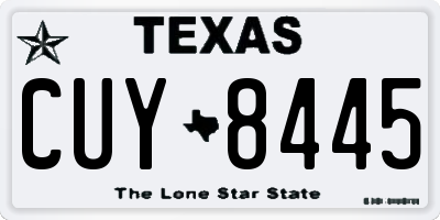 TX license plate CUY8445