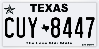 TX license plate CUY8447
