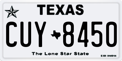 TX license plate CUY8450