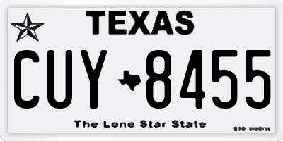 TX license plate CUY8455