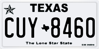 TX license plate CUY8460