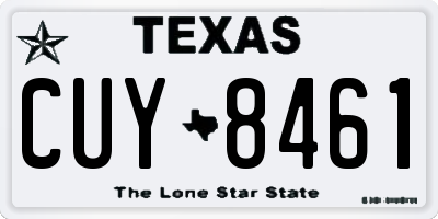 TX license plate CUY8461