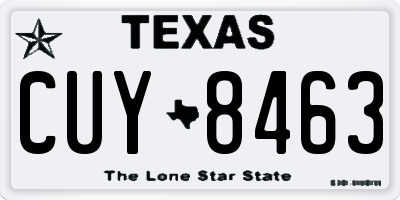 TX license plate CUY8463