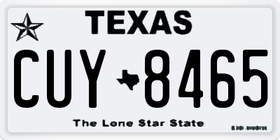 TX license plate CUY8465
