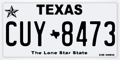 TX license plate CUY8473