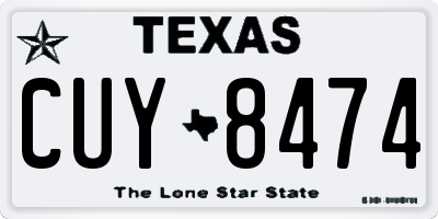 TX license plate CUY8474