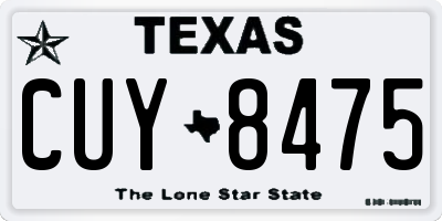 TX license plate CUY8475