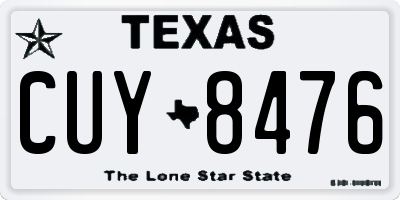 TX license plate CUY8476