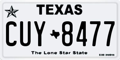 TX license plate CUY8477