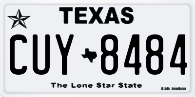 TX license plate CUY8484