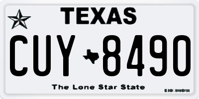 TX license plate CUY8490