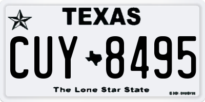 TX license plate CUY8495