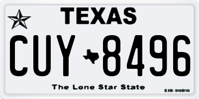 TX license plate CUY8496