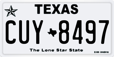 TX license plate CUY8497