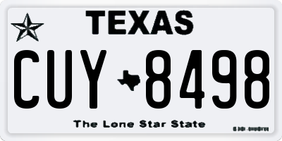 TX license plate CUY8498