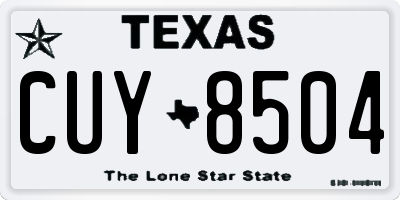 TX license plate CUY8504