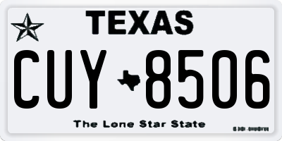 TX license plate CUY8506