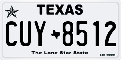 TX license plate CUY8512