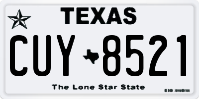 TX license plate CUY8521