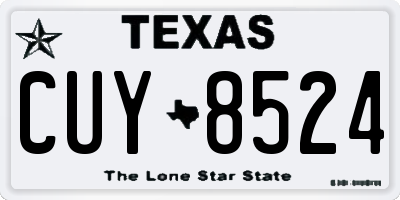TX license plate CUY8524