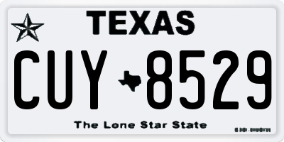 TX license plate CUY8529