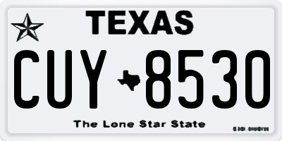 TX license plate CUY8530