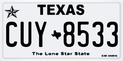 TX license plate CUY8533