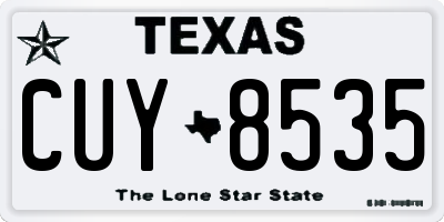 TX license plate CUY8535