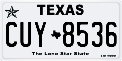 TX license plate CUY8536