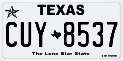 TX license plate CUY8537