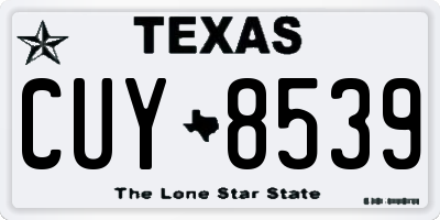 TX license plate CUY8539