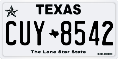 TX license plate CUY8542
