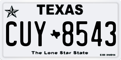 TX license plate CUY8543