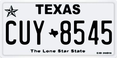 TX license plate CUY8545
