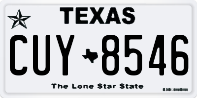 TX license plate CUY8546