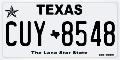 TX license plate CUY8548