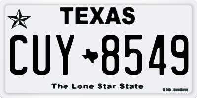 TX license plate CUY8549