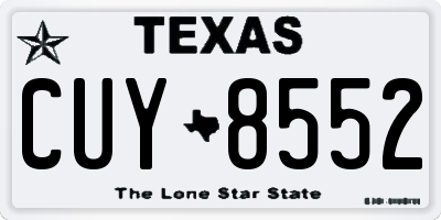 TX license plate CUY8552