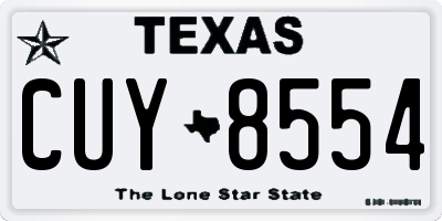 TX license plate CUY8554
