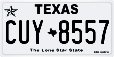 TX license plate CUY8557