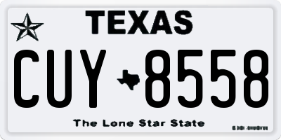 TX license plate CUY8558