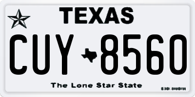 TX license plate CUY8560
