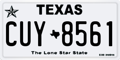TX license plate CUY8561