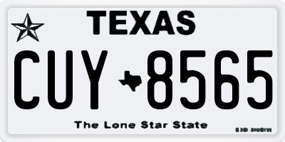 TX license plate CUY8565